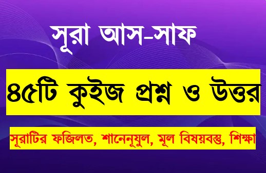 Read more about the article সূরা আস সফ সম্পর্কে ৪৫টি কুইজ প্রশ্ন সহ বিস্তারিত